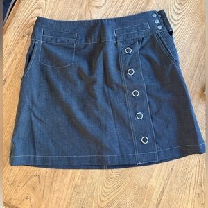 Athleta Charcoal Grey Snap-Accent Mini Skirt